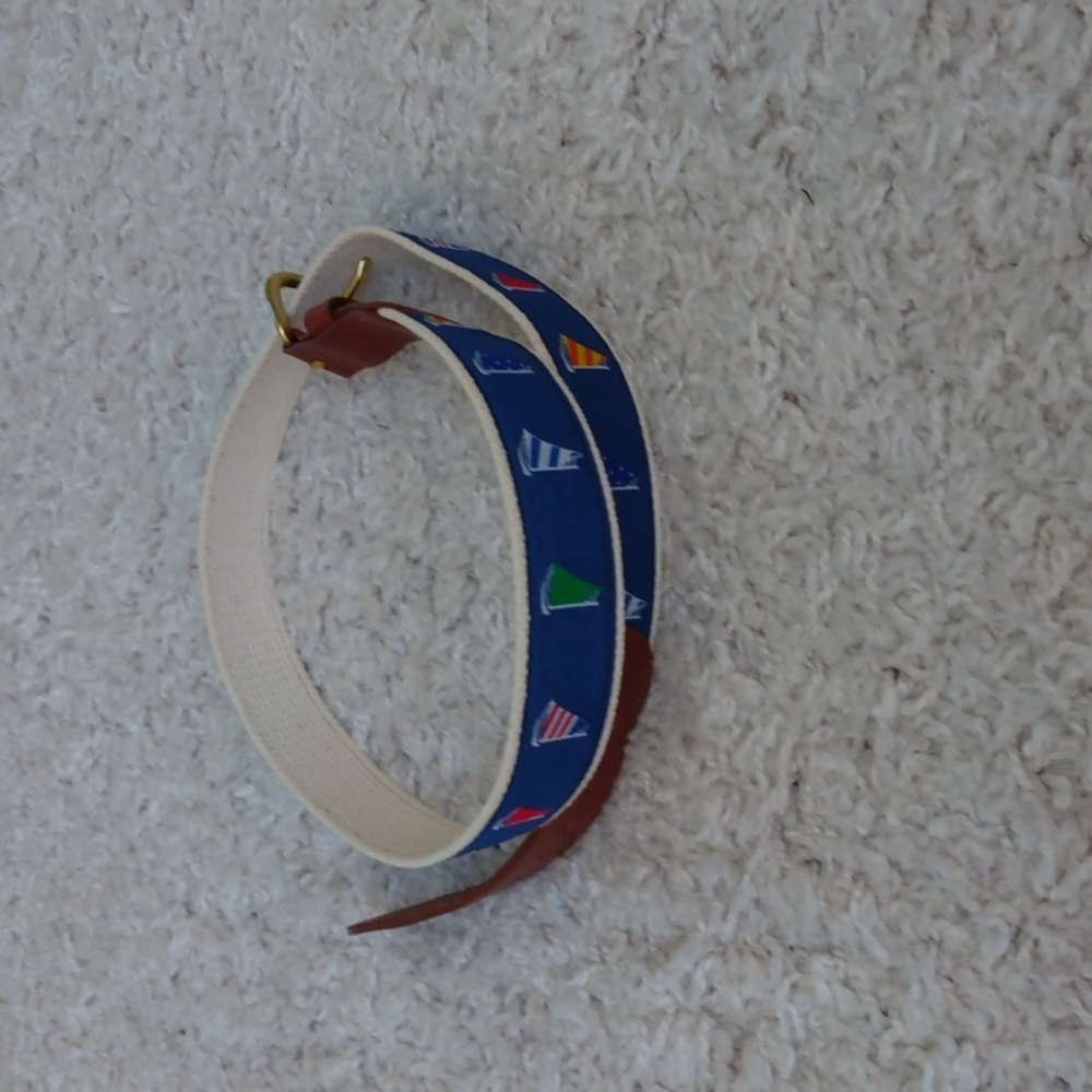 Leather Man Ltd. Sail Boat Pattern Belt.